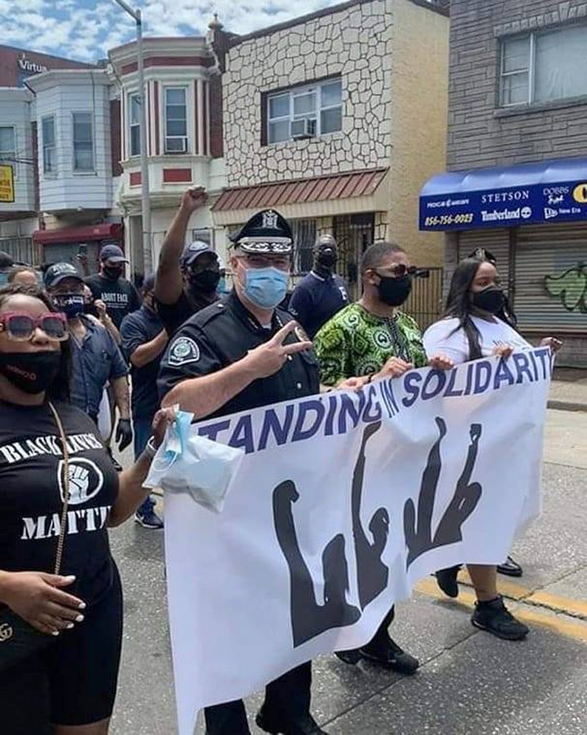 Camden County NY Police Chief marches with protestors